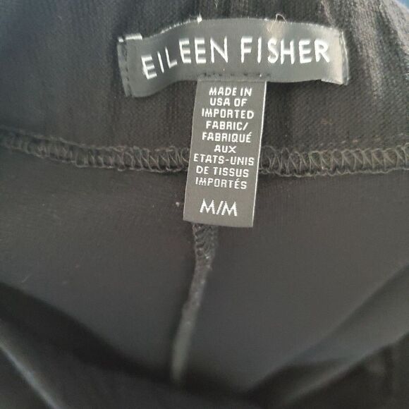 Eileen Fisher Stretch Crepe Slim Ankle Pants Black Womens Medium Pull On - Picture 10 of 12